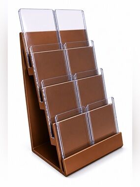Brown Trading Card Display Stand 4 Tier 8 Card For Top Loader / Graded Cards